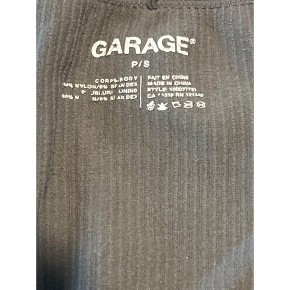 Garage Womens Ribbed Long Sleeve V-Neck Crop Top P/S Nylon Spandex - Picture 2 of 5